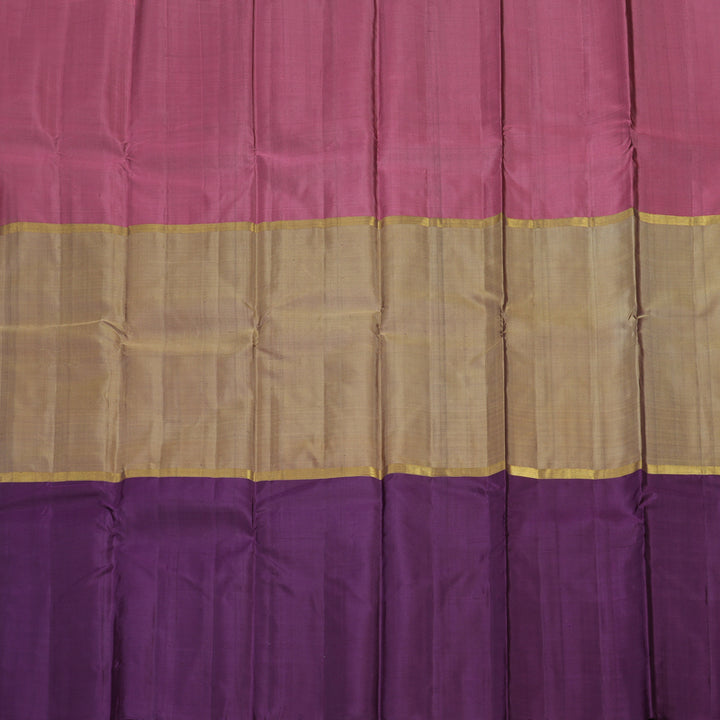 Hayagrivas Handloom Pure Kanjivaram Silk Saree in Elegant Mubagam (Pink, Beige And Dark Purple) KBE317E1-29