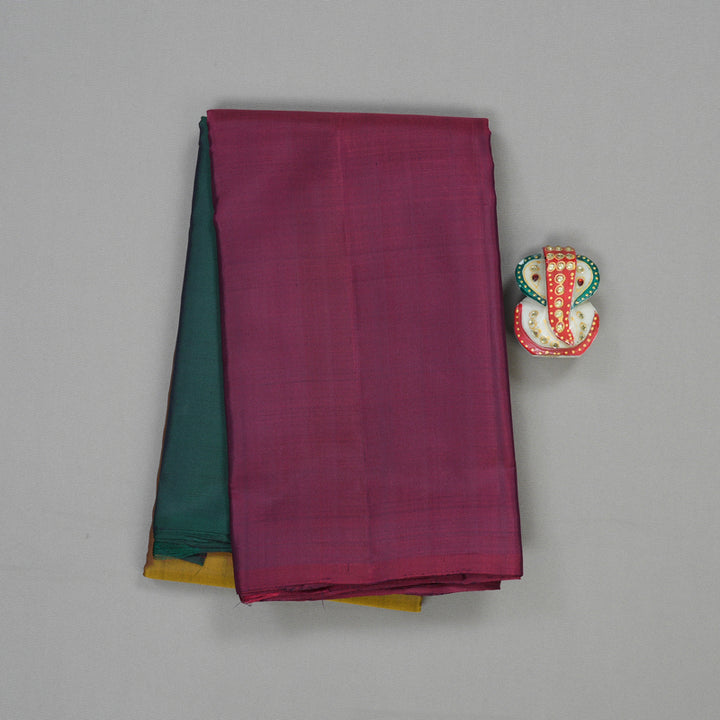 Hayagrivas Handloom Pure Kanjivaram Silk Saree in Mesmerizing Mubagam (Bottle Green, Honey Mustard And Wine Maroon) KBE317E1-33