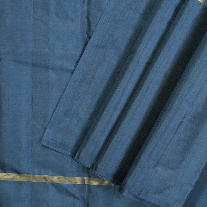 Hayagrivas Handloom Pure Kanjivaram Silk Saree in Impressive Mubagam (Sea Green, Grey And Bluish Grey) KBE317E1-36