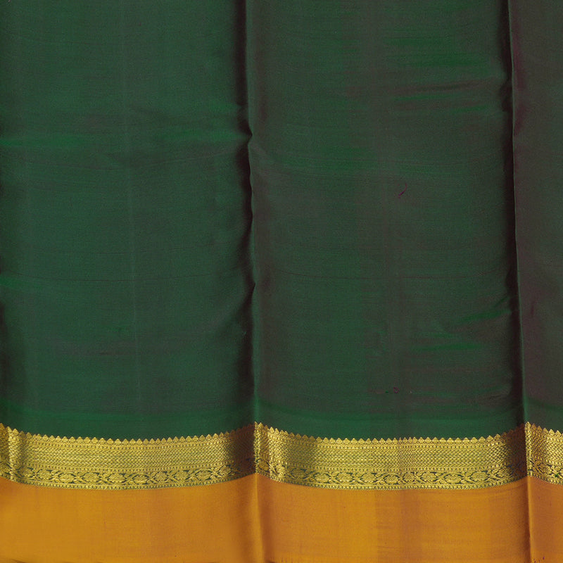 Hayagrivas Dark Purple Handloom Kanjivaram Silk Saree with Honey Mustard Border KBE317E2-15