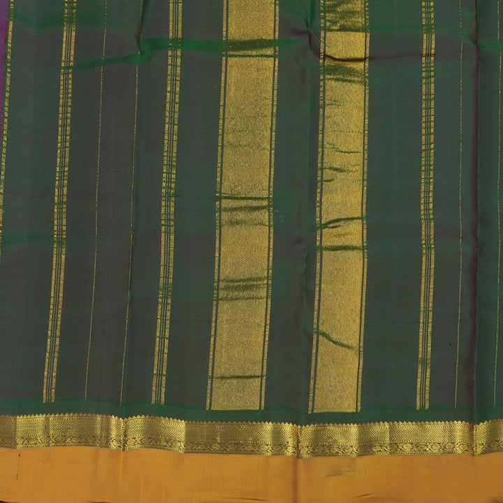 Hayagrivas Dark Purple Handloom Kanjivaram Silk Saree with Honey Mustard Border KBE317E2-15