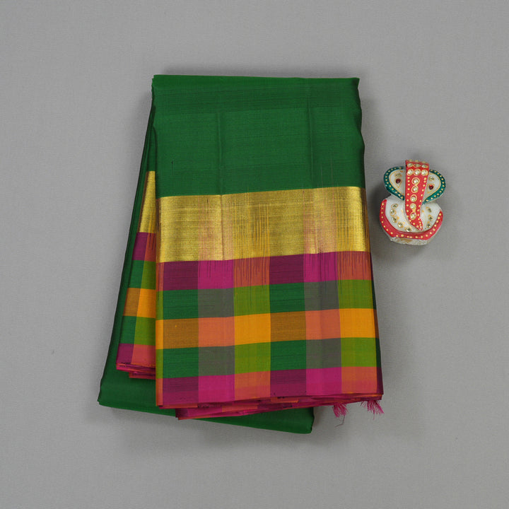 Hayagrivas Handloom Pure Kanjivaram Silk Saree in Lush Bottle Green KBE317E2-8