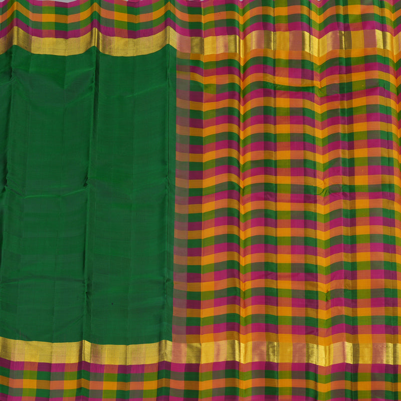 Hayagrivas Handloom Pure Kanjivaram Silk Saree in Lush Bottle Green KBE317E2-8