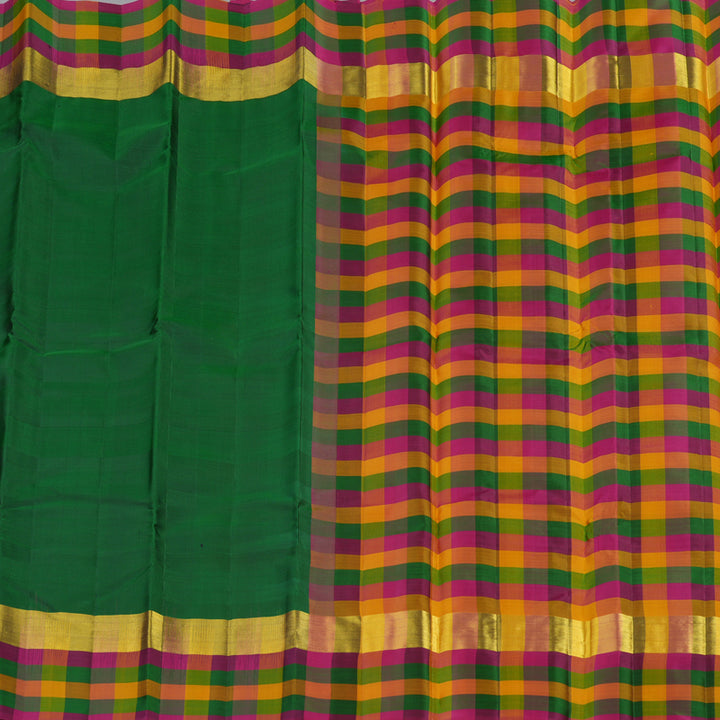 Hayagrivas Handloom Pure Kanjivaram Silk Saree in Lush Bottle Green KBE317E2-8