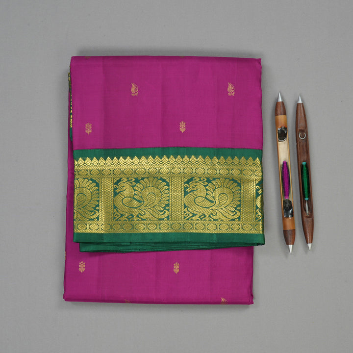 Hayagrivas Handloom Purple Ten Yards Silk Madisar KBE317E5-1