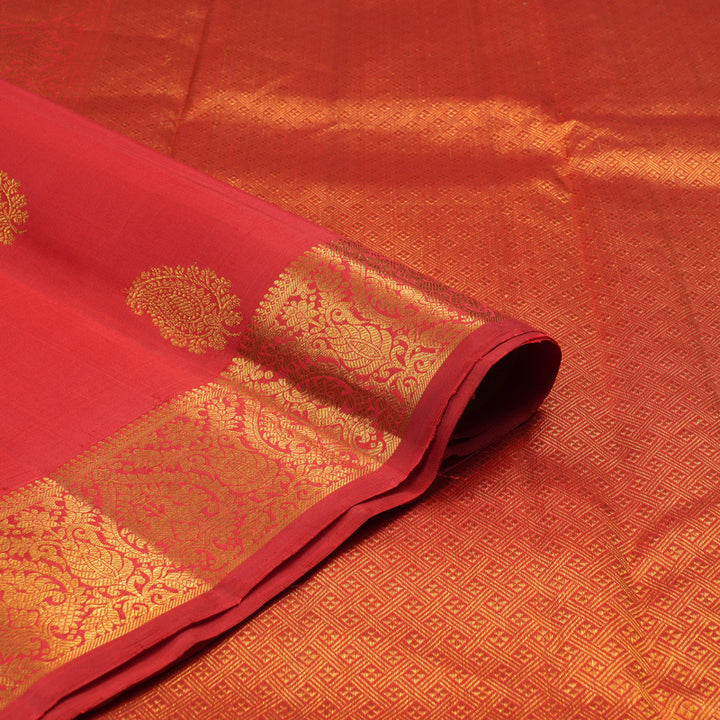 Hayagrivas Red Handloom Kanjivaram Silk Saree KBE319E5-1
