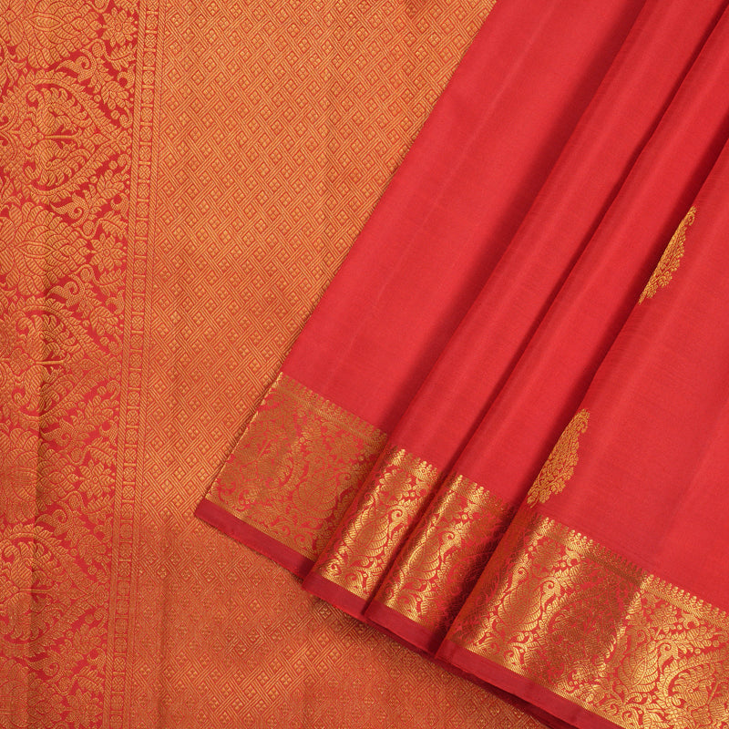 Hayagrivas Red Handloom Kanjivaram Silk Saree KBE319E5-1