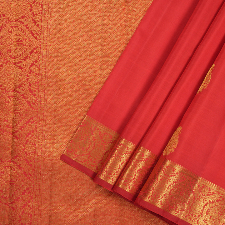 Hayagrivas Red Handloom Kanjivaram Silk Saree KBE319E5-1
