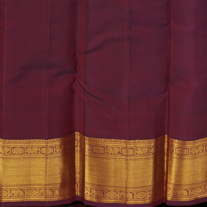 Hayagrivas Handloom Kanjivaram silk saree in Classice wine maroon KBE319E6-1