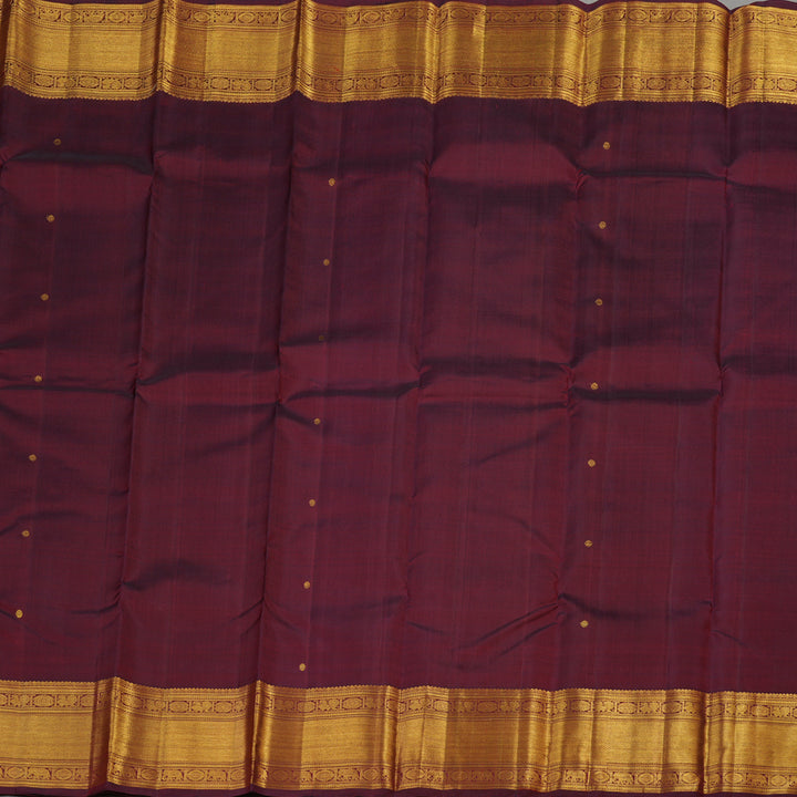 Hayagrivas Handloom Kanjivaram silk saree in Classice wine maroon KBE319E6-1
