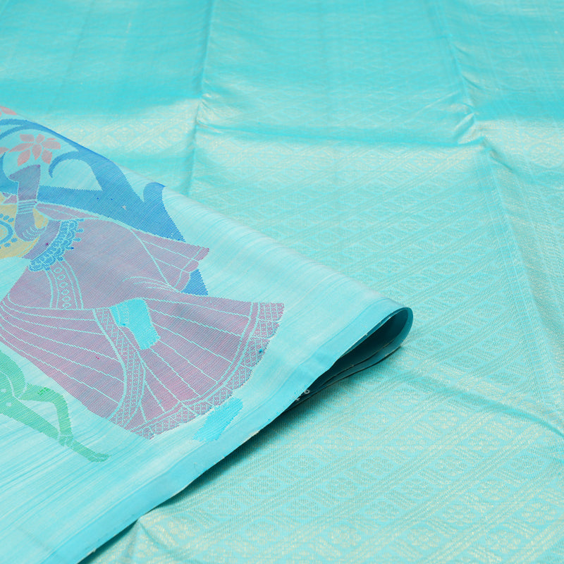 Hayagrivas Handloom Pure Kanjivaram Silk Saree in Charming Half White KBE320E1-3