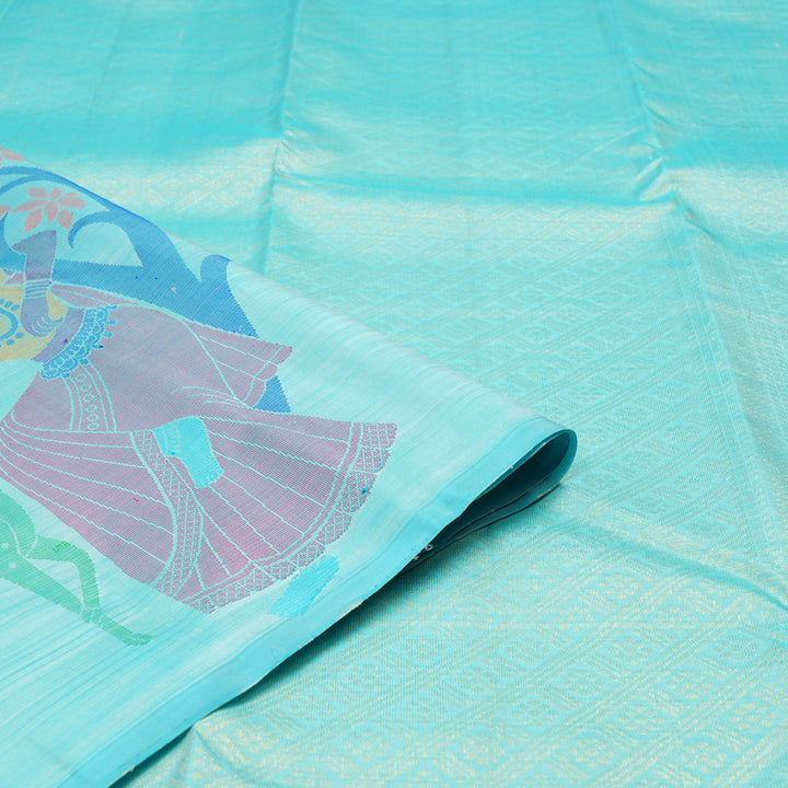 Hayagrivas Handloom Pure Kanjivaram Silk Saree in Charming Half White KBE320E1-3