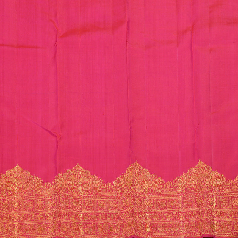 Hayagrivas Handloom Kanjivaram silk saree in attractive Orangish Pink KBE324E3-1