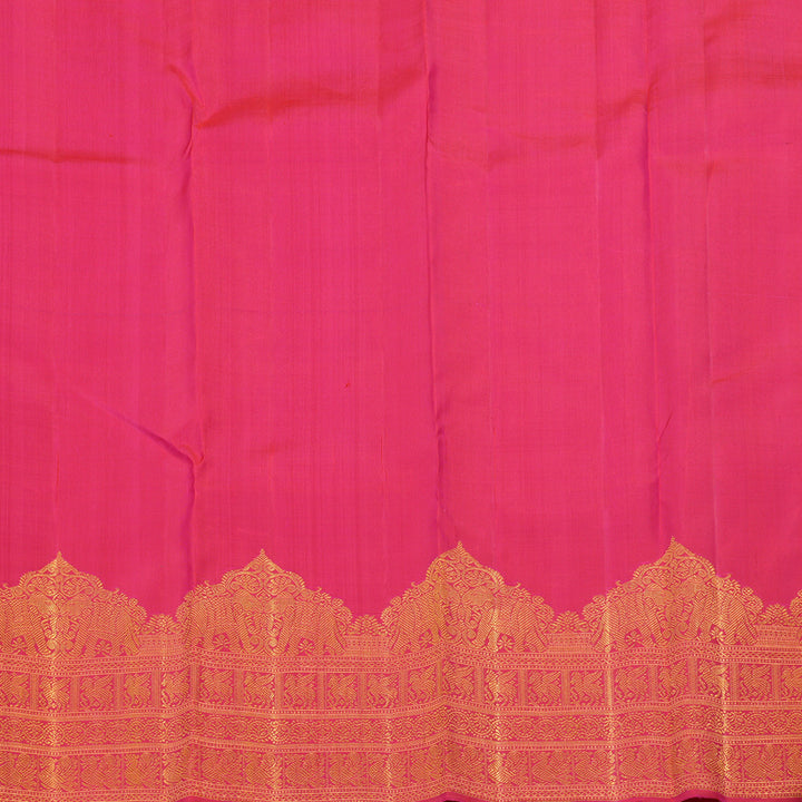 Hayagrivas Handloom Kanjivaram silk saree in attractive Orangish Pink KBE324E3-1