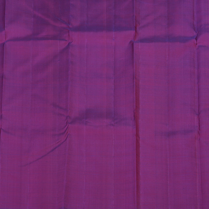 Hayagrivas Dual Tone (Green With Purple) Handloom Kanjivaram Silk Saree with Purple Border KBE325E1-2