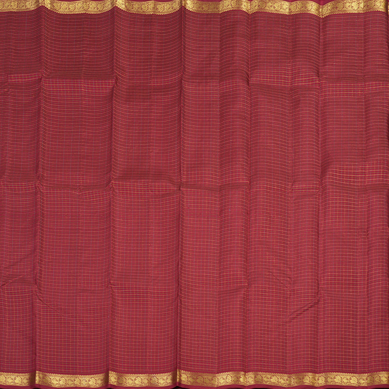 Hayagrivas Handloom Kanjivaram Silk saree in Rich Maroon Thread checks KBE326E2-1