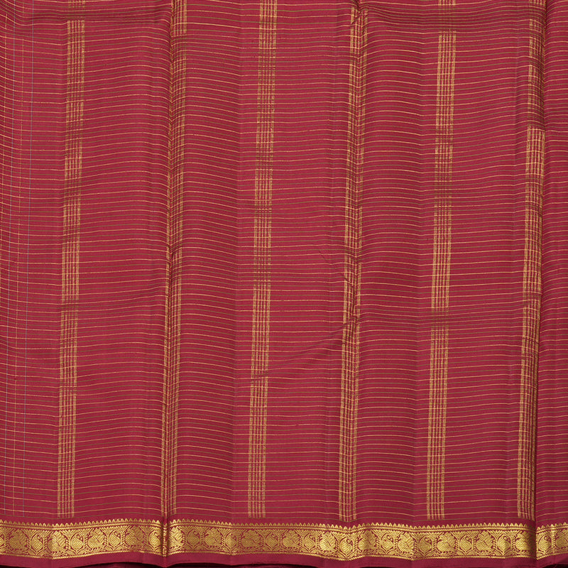 Hayagrivas Handloom Kanjivaram Silk saree in Rich Maroon Thread checks KBE326E2-1