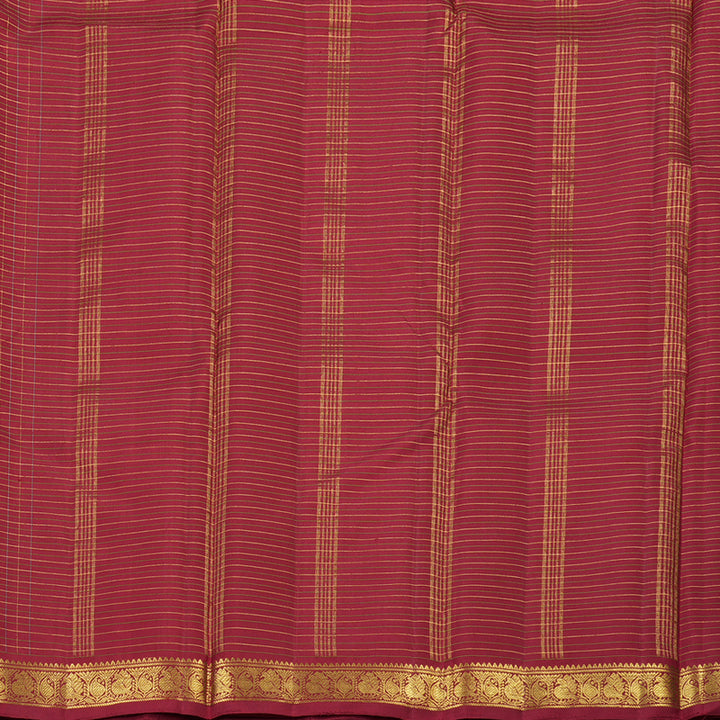 Hayagrivas Handloom Kanjivaram Silk saree in Rich Maroon Thread checks KBE326E2-1