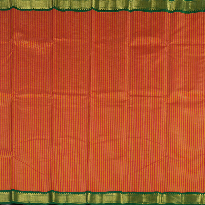 Hayagrivas Handloom Pure Kanjivaram Silk Saree in Enchanting Red with Yellow Checks KBE326E6-1