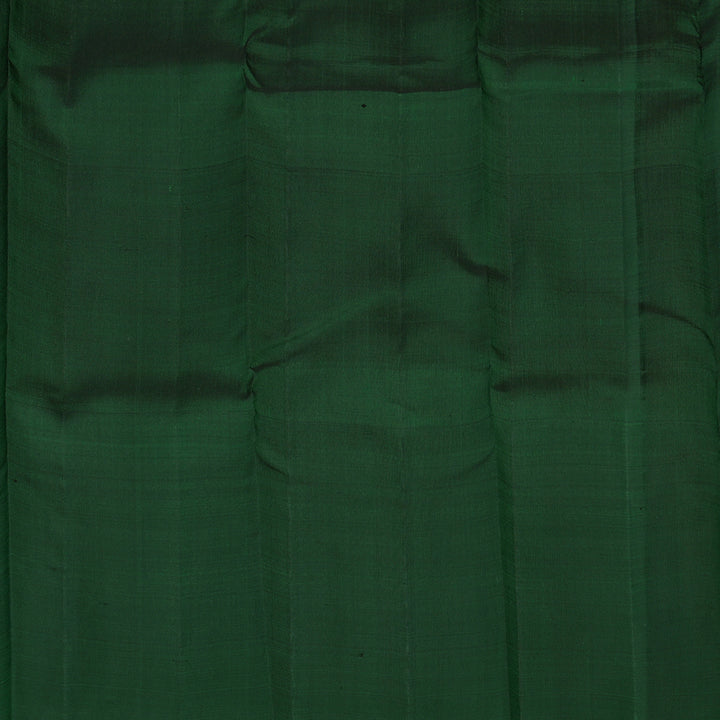 Hayagrivas Sampanga Yellow Handloom Kanjivaram Silk Saree with Bottle Green Border KBE328E2-3
