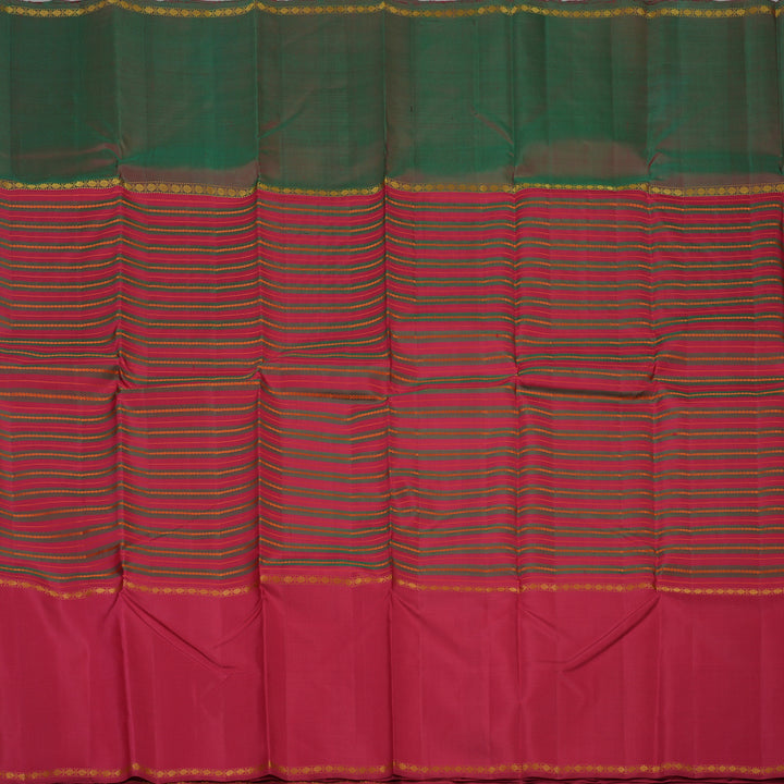 Hayagrivas Handloom Maroon & Manthalir Kanjivaram Silk Saree with Maroon & Manthalir (Ganga Jamuna) Border KBE328E3-4