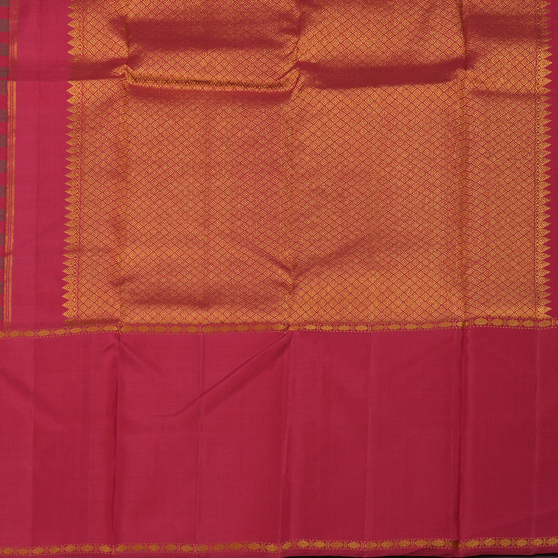 Hayagrivas Handloom Maroon & Manthalir Kanjivaram Silk Saree with Maroon & Manthalir (Ganga Jamuna) Border KBE328E3-4