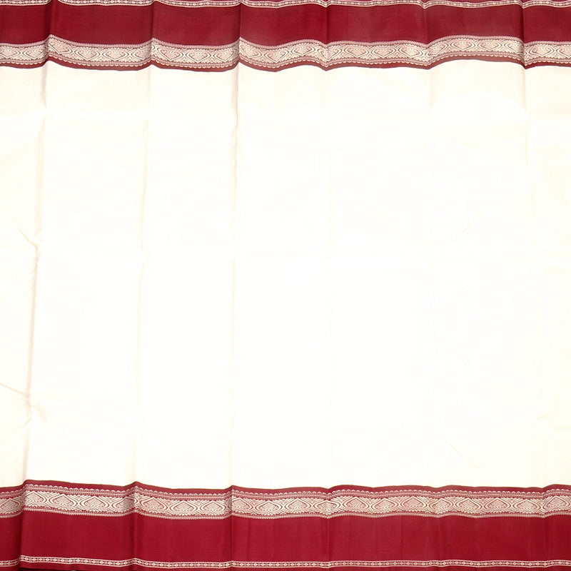 Hayagrivas Handloom Pure Kanjivaram Silk Saree in Pristine Half White KBE328E5-2