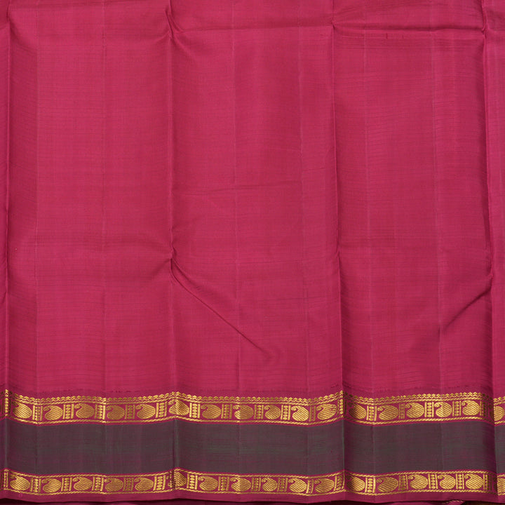 Hayagrivas Handloom Pure Kanjivaram Silk Saree in Gleaming Yellow KBE328E5-3