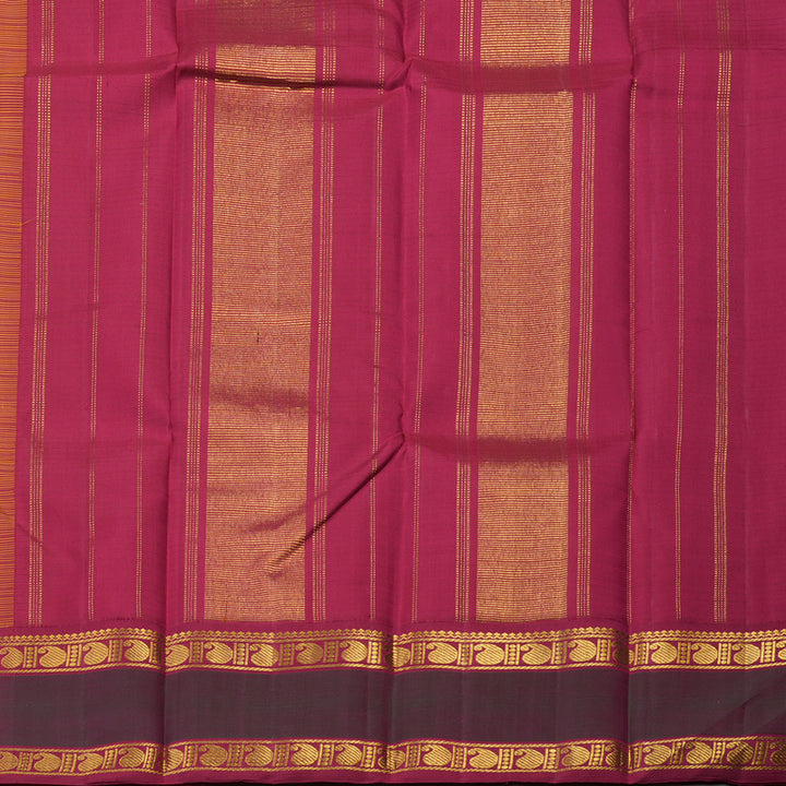 Hayagrivas Handloom Pure Kanjivaram Silk Saree in Gleaming Yellow KBE328E5-3