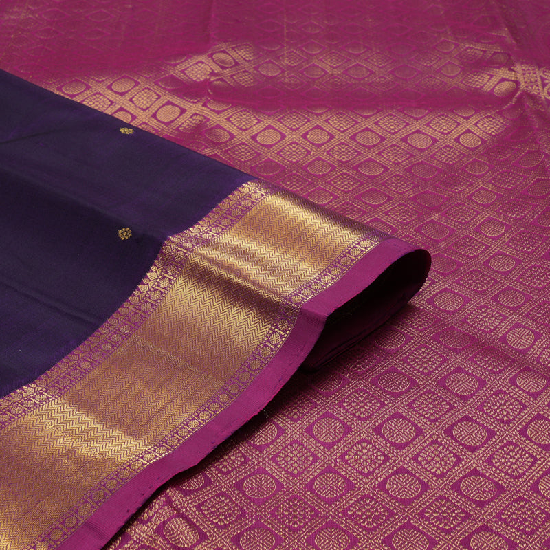 Hayagrivas Handloom Kanchipuram silk saree in Dark purple KBE330E1-1