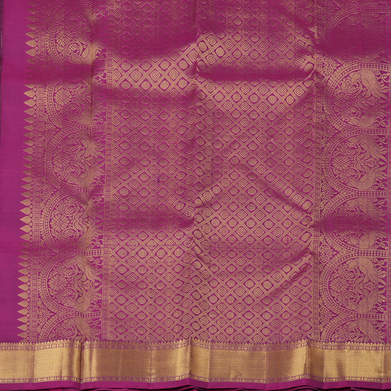 Hayagrivas Handloom Kanchipuram silk saree in Dark purple KBE330E1-1