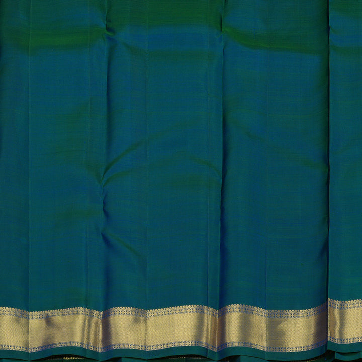 Hayagrivas Handloom Pure Kanjivaram Silk Saree in Timeless Blue KBE330E1-2