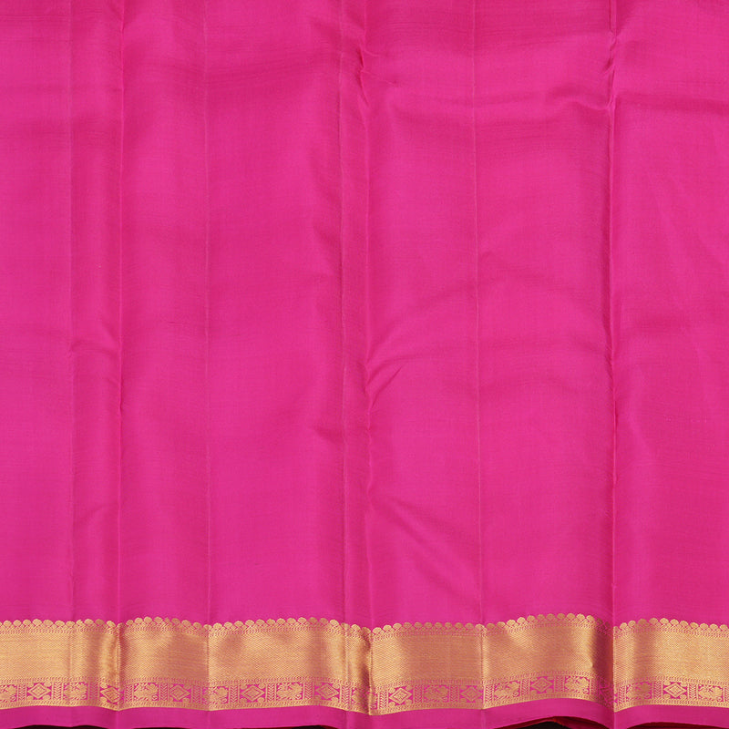 Hayagrivas Handloom Pure Kanjivaram Silk Saree in Opulent Orange with Pink Checks KBE330E2-1