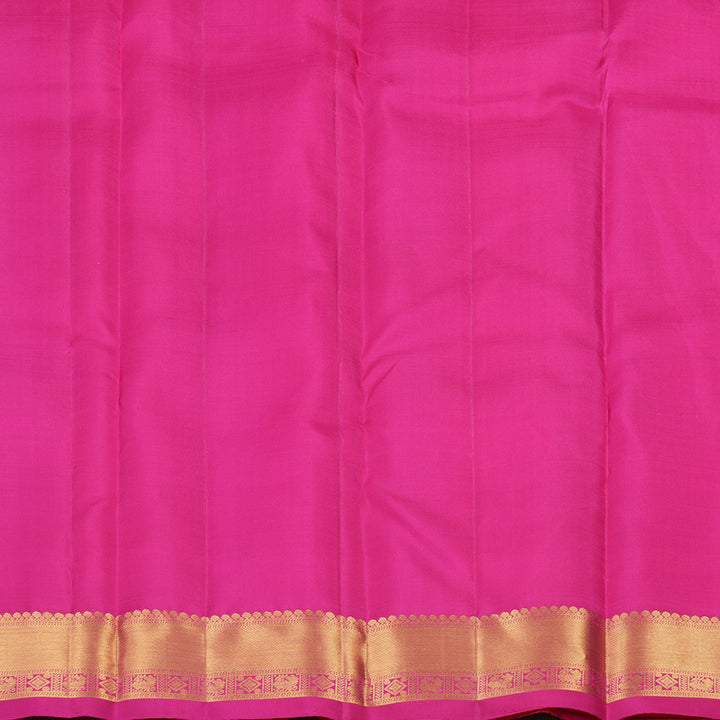 Hayagrivas Handloom Pure Kanjivaram Silk Saree in Opulent Orange with Pink Checks KBE330E2-1