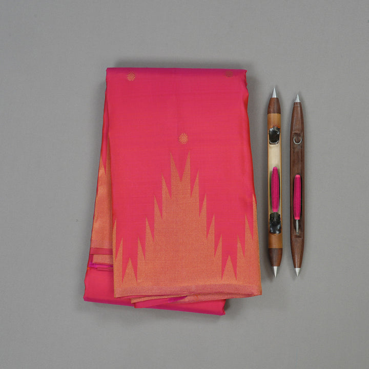 Hayagrivas Reddish Pink Handloom Kanjivaram Silk Saree KBE330E5-2