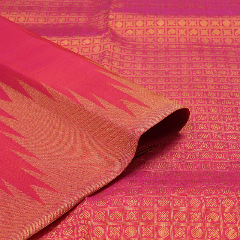 Hayagrivas Reddish Pink Handloom Kanjivaram Silk Saree KBE330E5-2