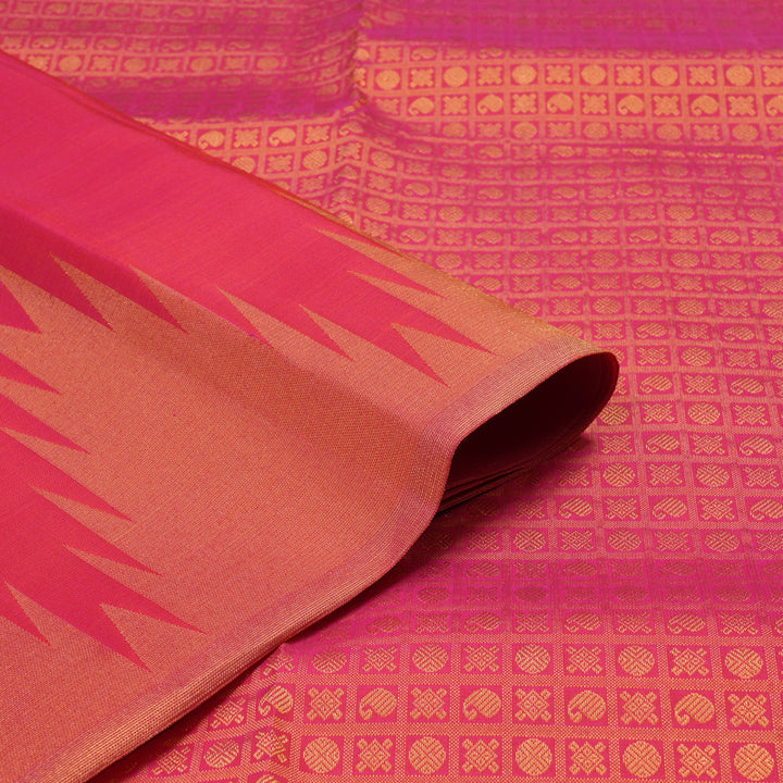 Hayagrivas Reddish Pink Handloom Kanjivaram Silk Saree KBE330E5-2