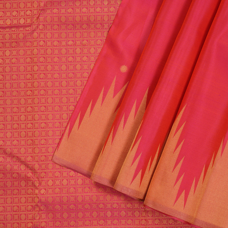 Hayagrivas Reddish Pink Handloom Kanjivaram Silk Saree KBE330E5-2