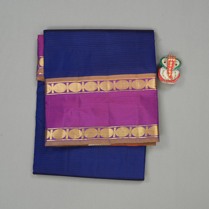 Hayagrivas Handloom Kanjivaram Ten Yards Silk Saree in Regal Blue KBE332E2-12