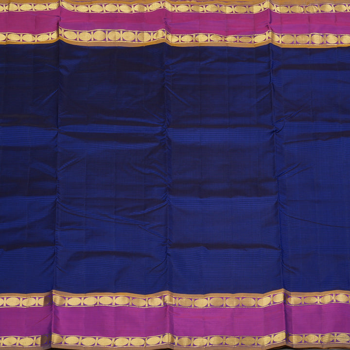 Hayagrivas Handloom Kanjivaram Ten Yards Silk Saree in Regal Blue KBE332E2-12