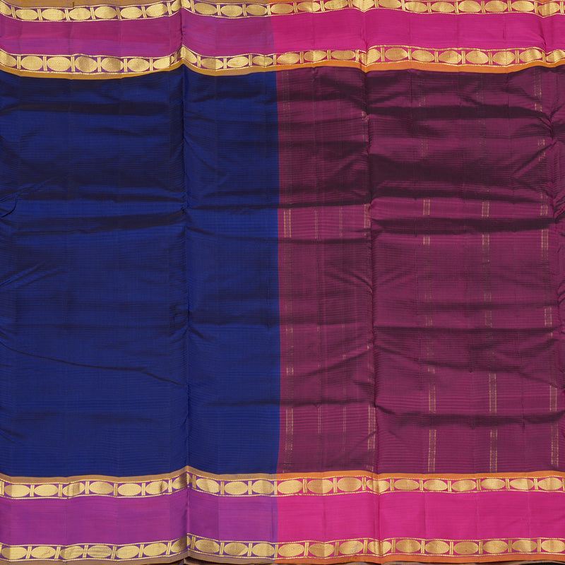 Hayagrivas Handloom Kanjivaram Ten Yards Silk Saree in Regal Blue KBE332E2-12