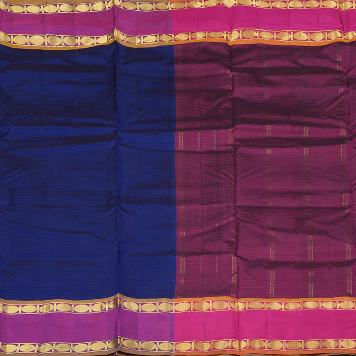 Hayagrivas Handloom Kanjivaram Ten Yards Silk Saree in Regal Blue KBE332E2-12