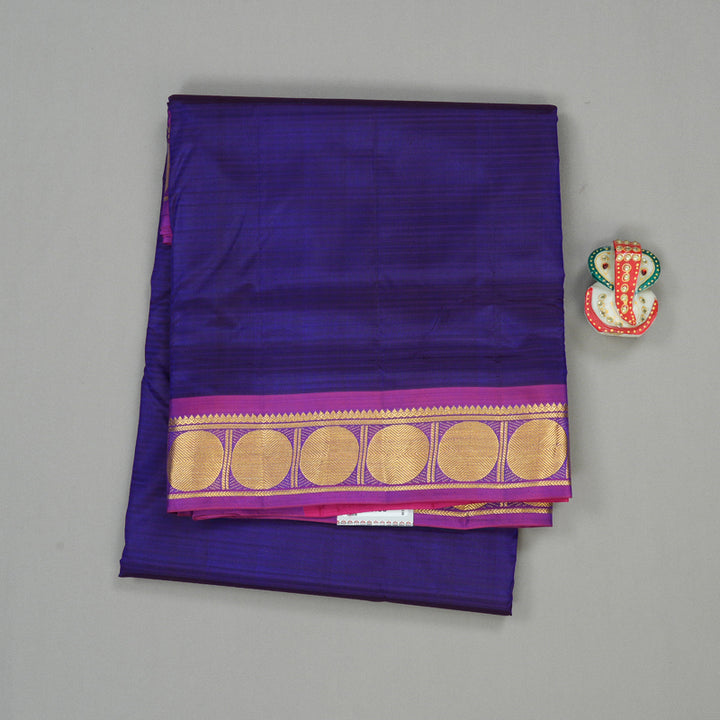 Hayagrivas Handloom Kanjivaram Ten Yards Silk Saree in Timeless Blue KBE332E2-13