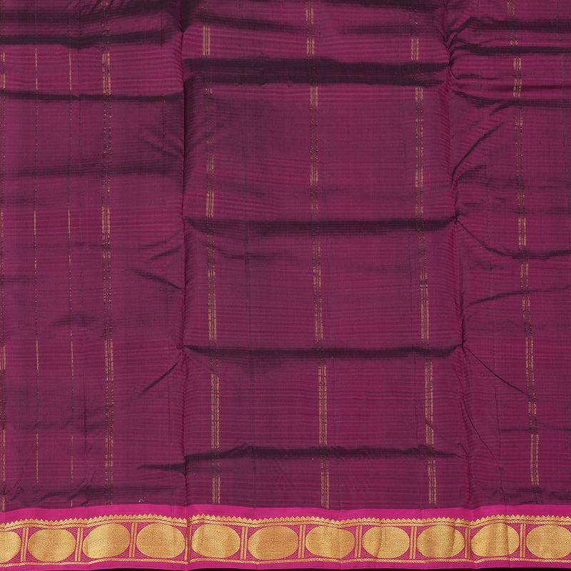 Hayagrivas Handloom Kanjivaram Ten Yards Silk Saree in Timeless Blue KBE332E2-13