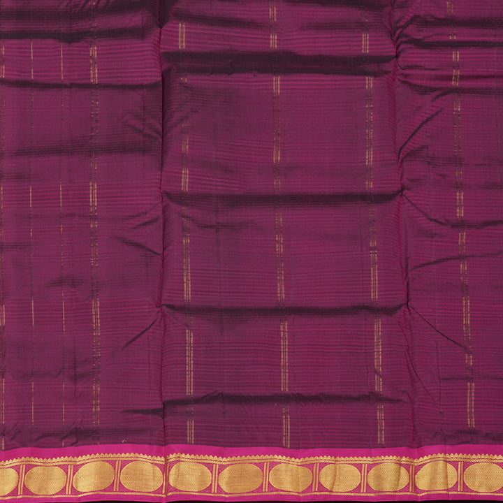 Hayagrivas Handloom Kanjivaram Ten Yards Silk Saree in Timeless Blue KBE332E2-13
