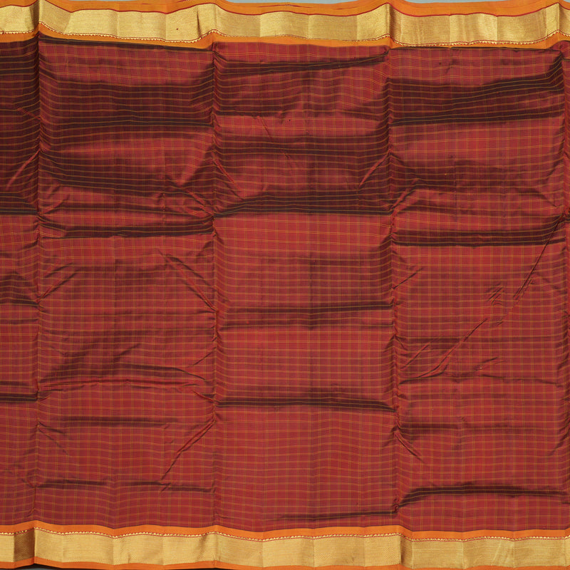 Hayagrivas Handloom Kanjivaram Ten Yards Silk Saree in Luxe Maroon KBE332E2-14