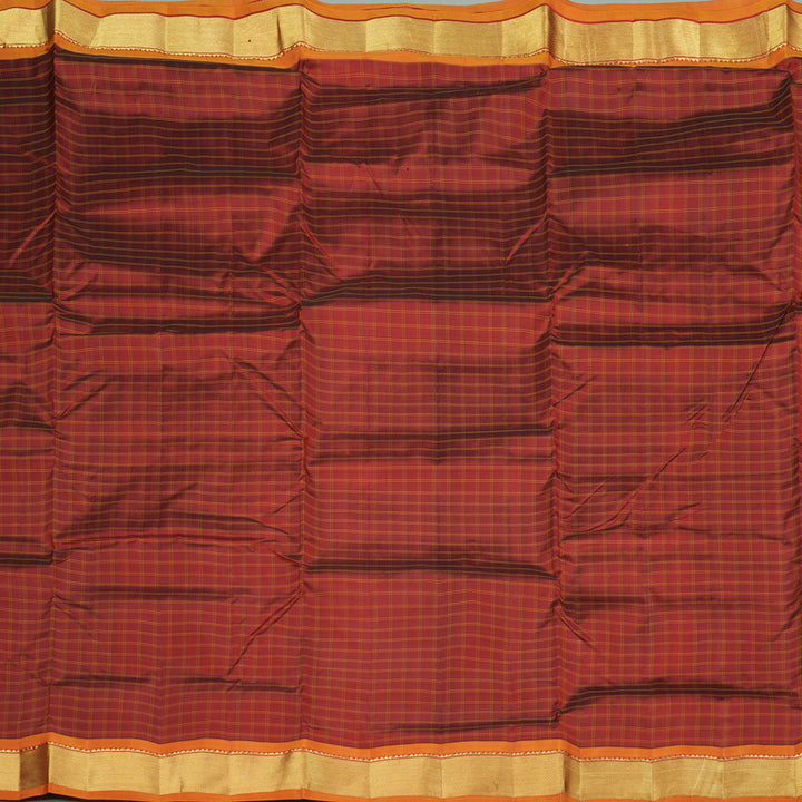 Hayagrivas Handloom Kanjivaram Ten Yards Silk Saree in Luxe Maroon KBE332E2-14