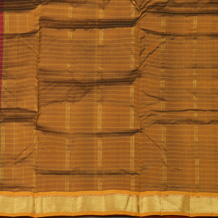 Hayagrivas Handloom Kanjivaram Ten Yards Silk Saree in Luxe Maroon KBE332E2-14