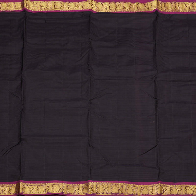 Hayagrivas Handloom Kanjivaram Ten Yards Silk Saree in Stylish Black KBE332E2-15