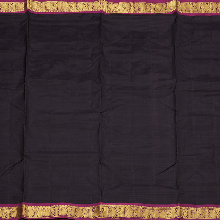 Hayagrivas Handloom Kanjivaram Ten Yards Silk Saree in Stylish Black KBE332E2-15